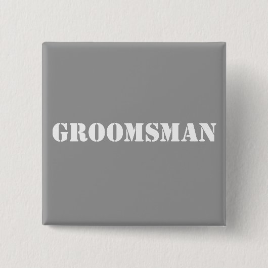 Groomsman Vierkante Button 5,1 Cm (Voorkant)