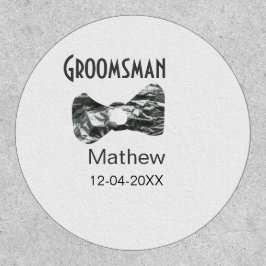 Groomsman voeg naam datum jaar grijze kraag boog t