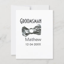 Groomsman voeg naam datum jaar grijze kraag boog t