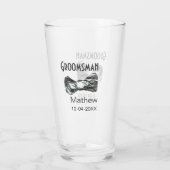 Groomsman voeg naam datum jaar grijze kraag boog t glas (Achterkant)