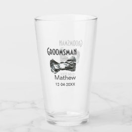 Groomsman voeg naam datum jaar grijze kraag boog t glas