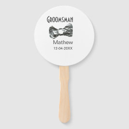 Groomsman voeg naam datum jaar grijze kraag boog t handwaaier