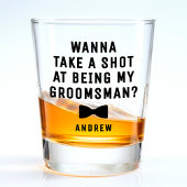 Groomsman voorstel Bowtie neem een schot Shot Glas
