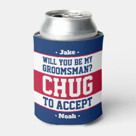 Groomsman-voorstel Chug om rood-wit en blauw goed Blikjeskoeler