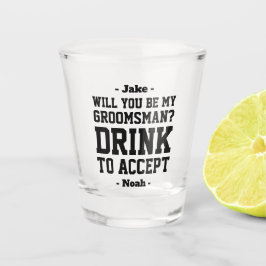 GroomsMan-voorstel Drink om grappige Klassieke te Shot Glas