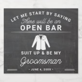 Groomsman-voorstel Etiket op liquor flesje (Enkel label)