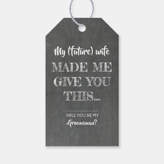 Groomsman voorstel grappig cadeaulabel (Voorkant)