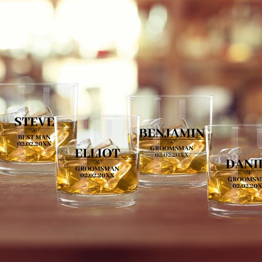 Groomsman voorstel Stijlvolle gepersonaliseerde na Whisky Glas