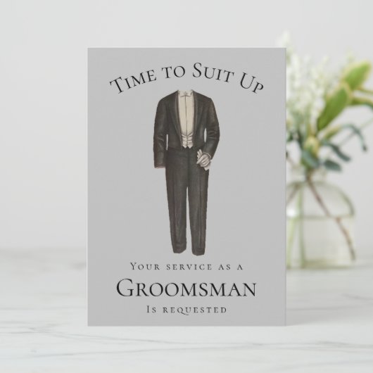 Groomsman-voorstel Tijd om Tuxedo op te starten Kaart (Staand voorkant)