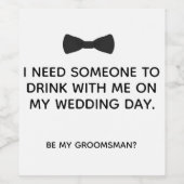 Groomsman voorstel Wijnetiket, Bieretiket, drank Wijn Etiket (Enkel label)