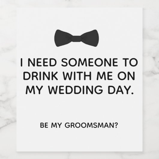 Groomsman voorstel Wijnetiket, Bieretiket, drank Wijn Etiket (Enkel label)