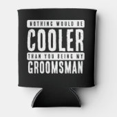 Groomsman voorstel zwart-wit blikjeskoeler (Voorkant)
