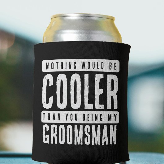 Groomsman voorstel zwart-wit blikjeskoeler