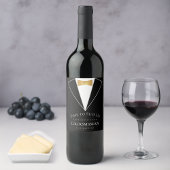 Groomsman-voorstel Zwarte Faux Gold Time bij opsta Wijn Etiket