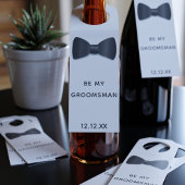 Groomsman-voorstel Zwarte Stropdas Fles Hanger Lab