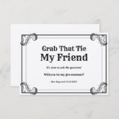 Groomsman vraagt Vintage om dat Stropdas Kaart (Voorkant / Achterkant)