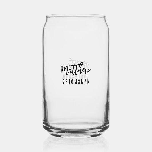 Groomsman vrijgezellenfeest blikvorm glas (Voorkant)