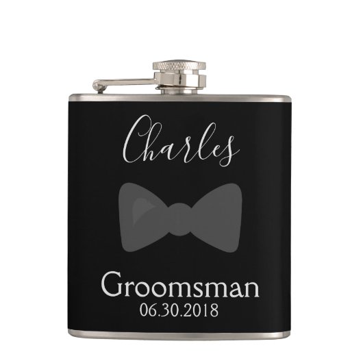 Groomsman vrijgezellenfeest personaliseren boog St Heupfles (Voorkant)