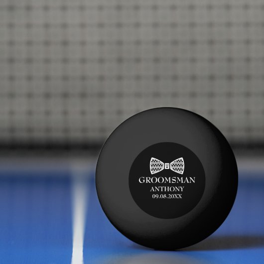 Groomsman vrijgezellenfeest zwart moderne bruiloft pingpongbal (Net)