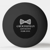 Groomsman vrijgezellenfeest zwart moderne bruiloft pingpongbal (Achterkant)
