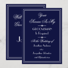 Groomsman Weddenschap Aangepast Elegant Blauw Voor Kaart
