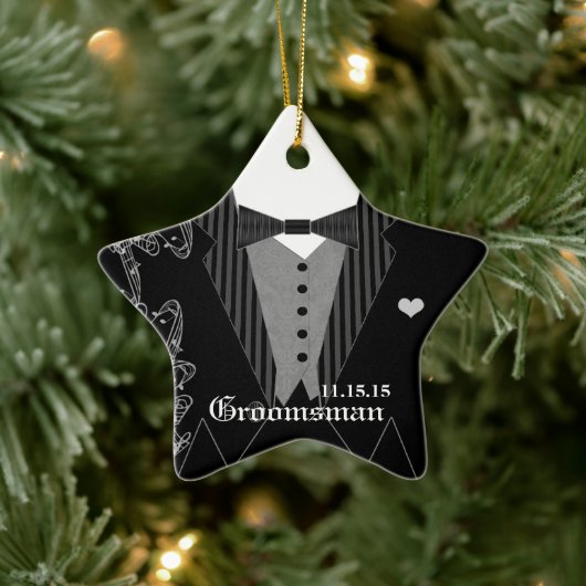 Groomsman Weddenschap kerstfeest Ornament (Boom)