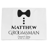 Groomsman Wedding Favor - Cute Black Stropdas & Bu Groot Cadeauzakje (Voorkant)