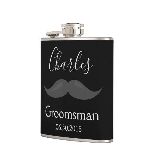 Groomsman Wedding Favor Mustache Heupfles (Links)