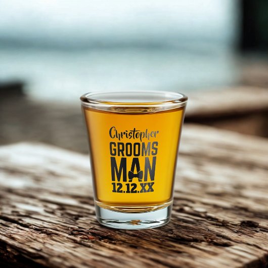 Groomsman Wedding Favor Shot Glass Glas