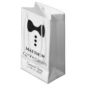 Groomsman Wedding Gift Bag met zwart Stropdas - Kl Klein Cadeauzakje (Voorkant Gekanteld)