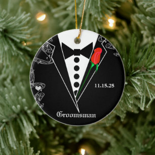 Groomsman Wedding kerstversiering Keramisch Ornament