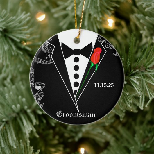 Groomsman Wedding kerstversiering Keramisch Ornament (Boom)