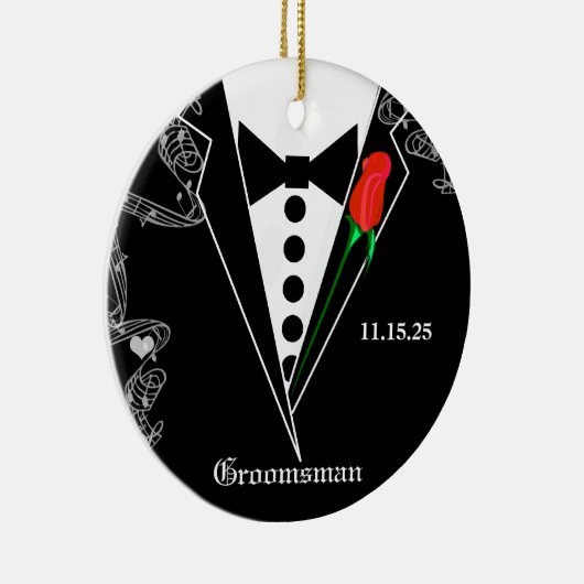 Groomsman Wedding kerstversiering Keramisch Ornament (Rechts)