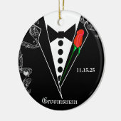 Groomsman Wedding kerstversiering Keramisch Ornament (Links)