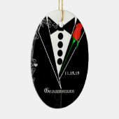 Groomsman Wedding kerstversiering Keramisch Ornament (Rechts)