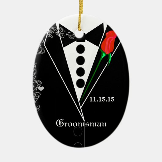 Groomsman Wedding kerstversiering Keramisch Ornament (Voorkant)