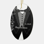 Groomsman Wedding kerstversiering Keramisch Ornament (Links)