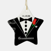 Groomsman Wedding kerstversiering Keramisch Ornament (Rechts)