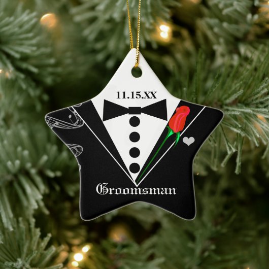 Groomsman Wedding kerstversiering Keramisch Ornament (Boom)