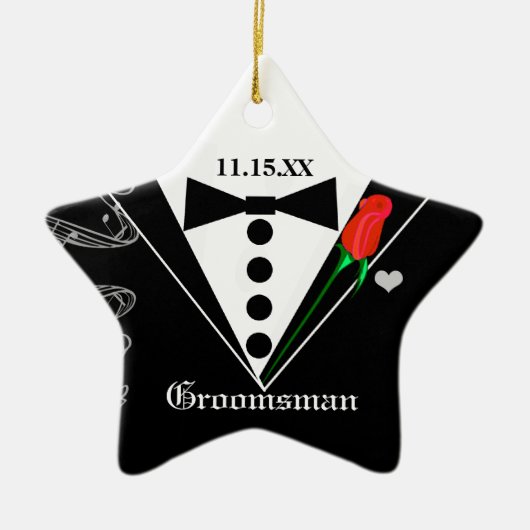 Groomsman Wedding kerstversiering Keramisch Ornament (Voorkant)