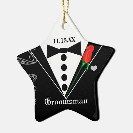 Groomsman Wedding kerstversiering Keramisch Ornament (Links)