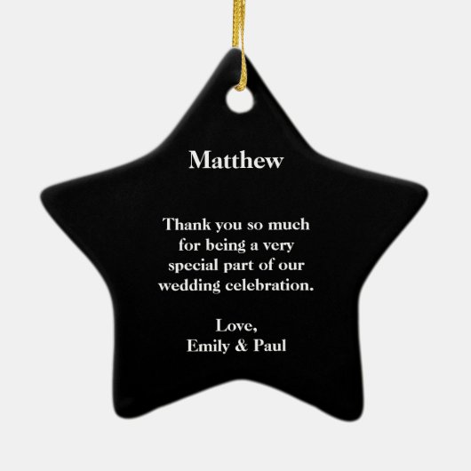 Groomsman Wedding kerstversiering Keramisch Ornament (Achterkant)