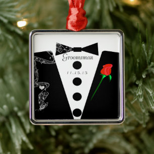 Groomsman Wedding kerstversiering Metalen Ornament