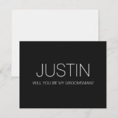 Groomsman Wedding Modern Black/White-Kaart Save The Date (Voorkant / Achterkant)