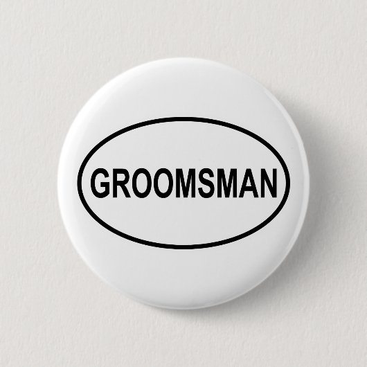 Groomsman Wedding Oval Ronde Button 5,7 Cm (Voorkant)