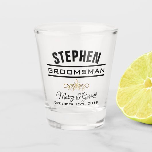 GROOMSMAN WEDDING PARTY SHOT GLASS SHOT GLAS (Voorkant)