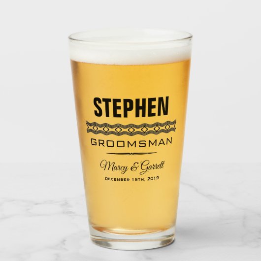 GROOMSMAN WEDDING PARTY TUMBLER GLASS (Voorkant gevuld)