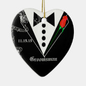 Groomsman Wedding Party voor kerstversiering Keramisch Ornament (Rechts)