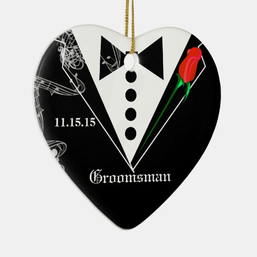 Groomsman Wedding Party voor kerstversiering Keramisch Ornament (Rechts)