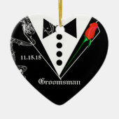 Groomsman Wedding Party voor kerstversiering Keramisch Ornament (Voorkant)